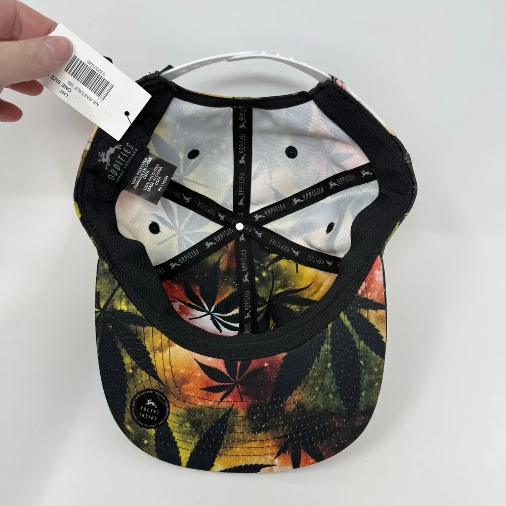 NWT‎ Oddities 3000 Rastafarian Weed Leaf Adjustable Snapback Hat Cap Bob Marley